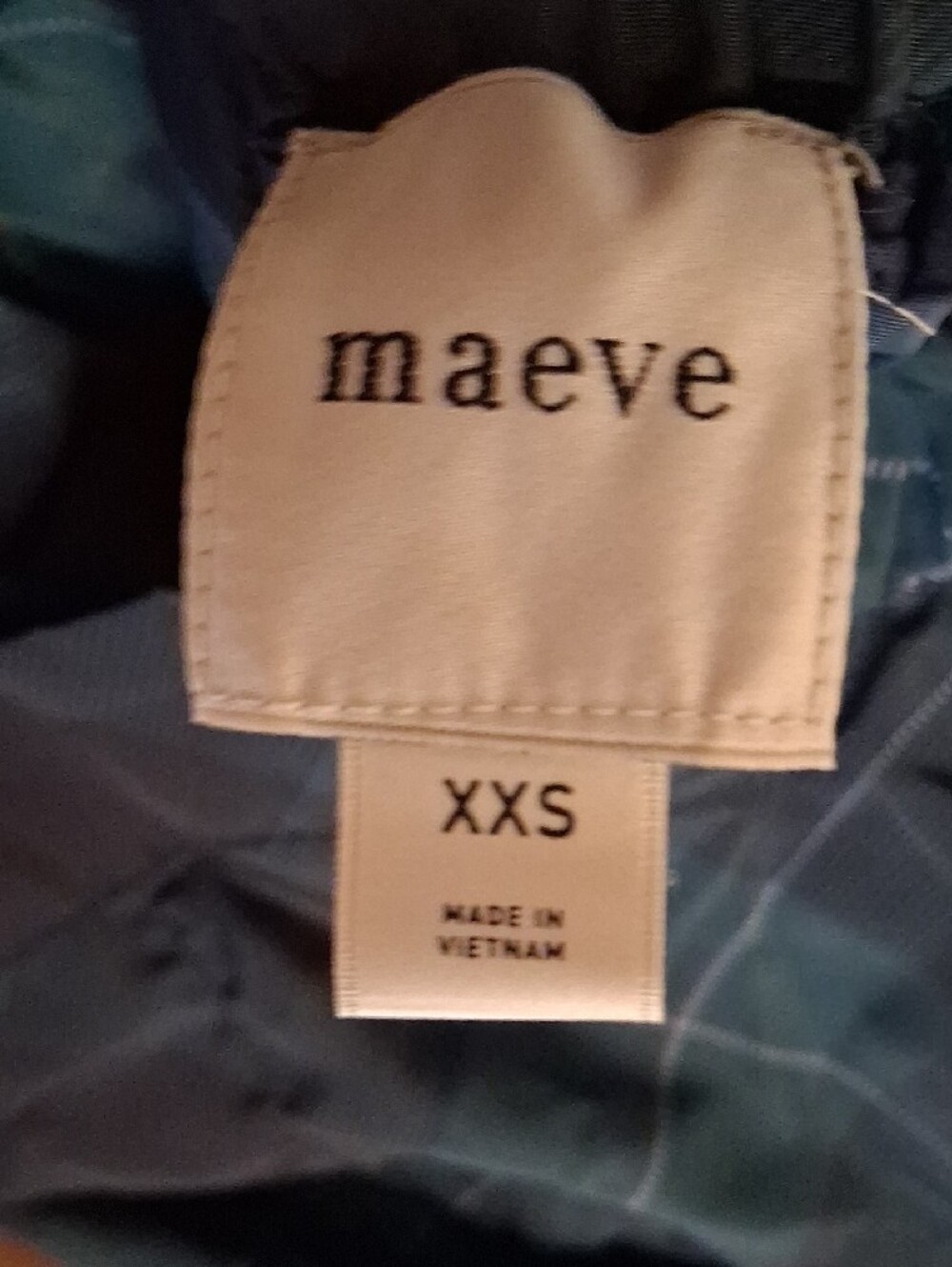 Maeve Plaid Straight-Leg Pants in Teal and Navy - Picture 4 of 4